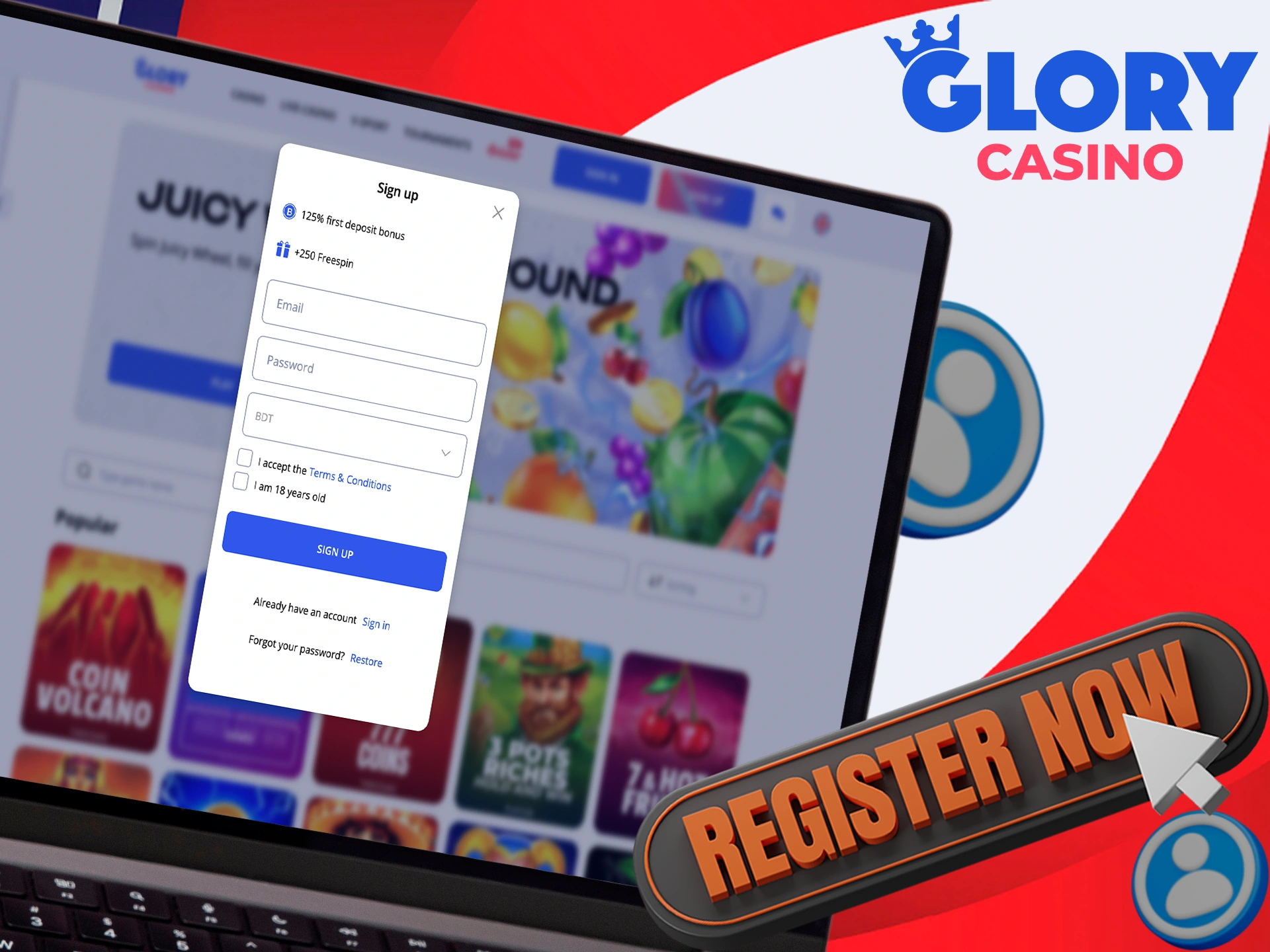Go through the registration process at Glory Casino গৌরব ক্যাসিনো and become a winner.