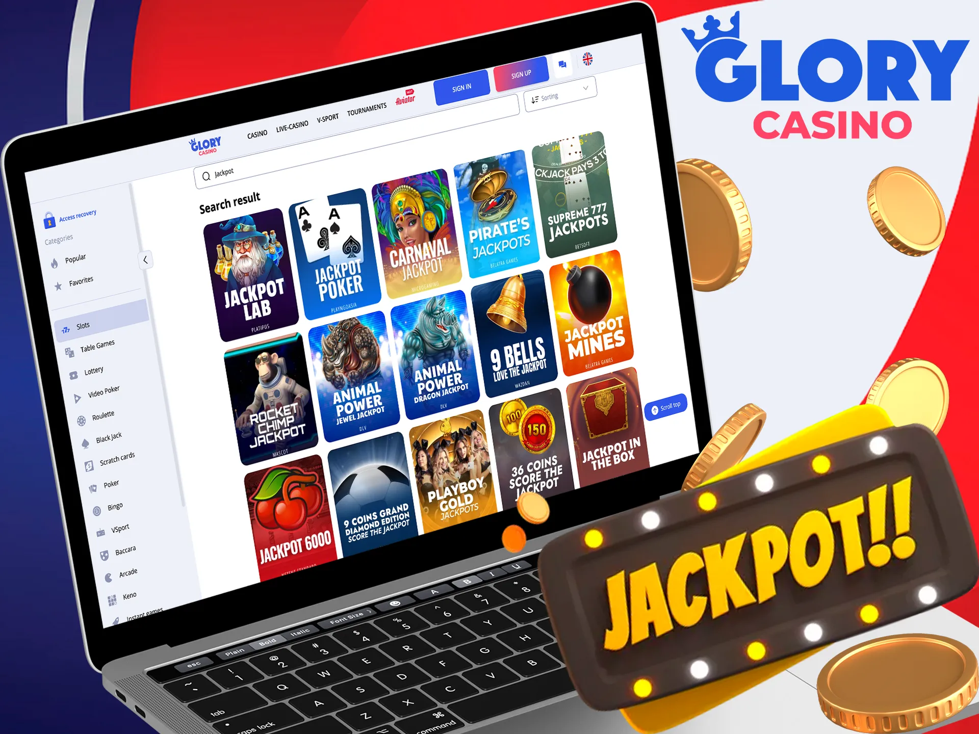 Big wins are already waiting at Glory Casino গৌরব ক্যাসিনো's Jackpot games.