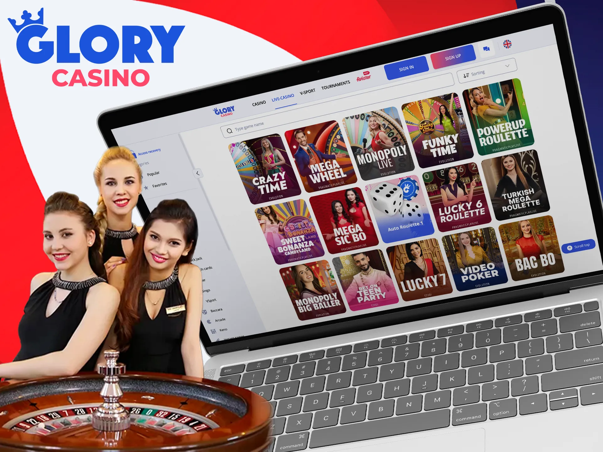 Visit Glory Casino গৌরব ক্যাসিনো live casino on your pc.